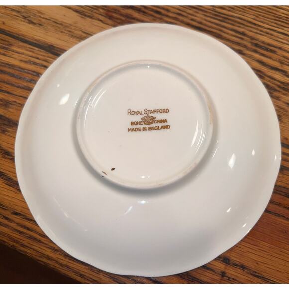 RARE Royal Stafford Bone China Footed Cup and Saucer Set Pattern 7585 BLACK EXC - Picture 6 of 9